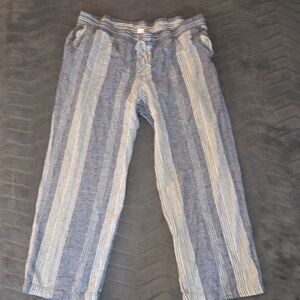 Old Navy Navy and Cream Striped Wide Leg Pants